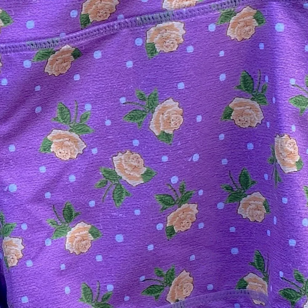 IAB MFG I Am Becoming Purple Floral Print 3-Inch No Ride Shorts Size L/10 EUC!